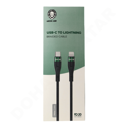 Dohans Mobile Phone Accessories Green Lion  PD20 USB-C to Lightning Braided Cable
