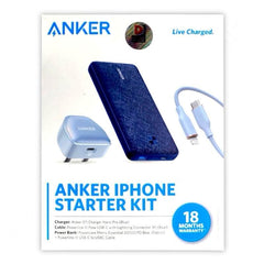 Anker iPhone Starter Kit PowerCore Metro Essential 20000 PD Blue (Fabric) Power Bank Dohans