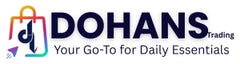 Dohans Trading logo with colorful shopping bag icon on a white background