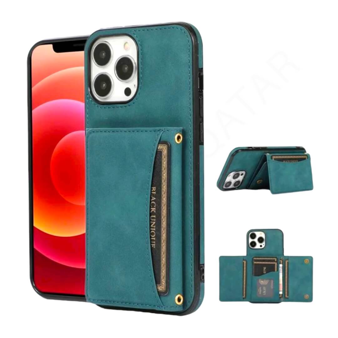 Blue Premium Magnetic Wallet Phone Cover & Cases for Samsung Galaxy Models - Mobile Phone Cases available at Dohans Qatar