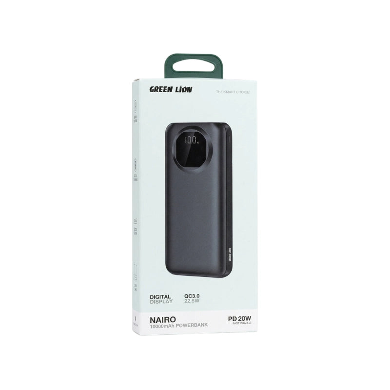 Green Lion Nairo 10000mAh 20W PD Digital Display Power Bank