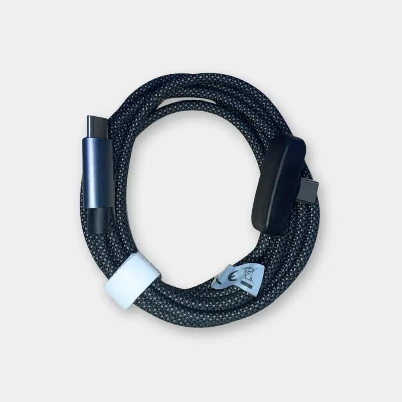 100W Braided Type-C to Type-C Fast Charging Cable 90-Degree Angled Car & Multi-Use - Dohans Essentials - qatar