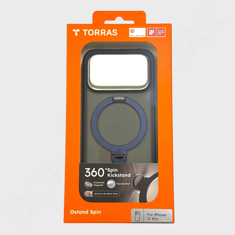 iPhone 17 Pro TORRAS Ostand Spin Case with MagSafe & 360° Kickstand - Midnight Blue