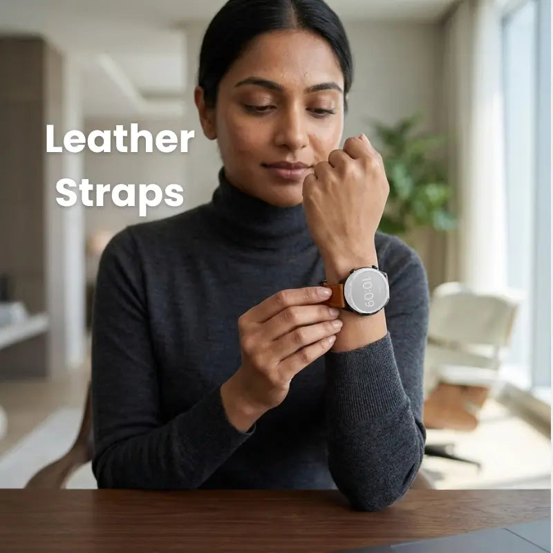 20mm & 22mm Synthetic Leather Strap for Galaxy Watch, Xiaomi Watch, Huawei Watch