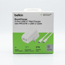 شاحن Belkin Boost Charge بقوة 67 واط ثلاثي المنافذ بتقنية PPS مع كابل تايب سي