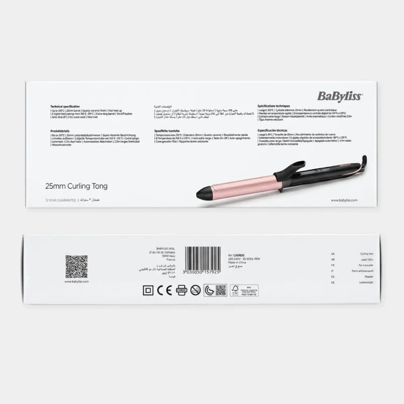 BaByliss C451SDE 25mm Hair Curler with 6 Heat Settings