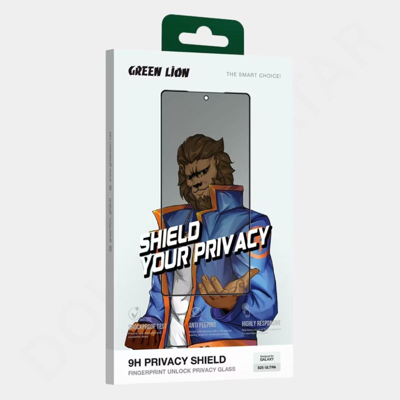 واقي شاشة خصوصية لهاتف سامسونج جالاكسي إس 25 ألترا جرين ليون