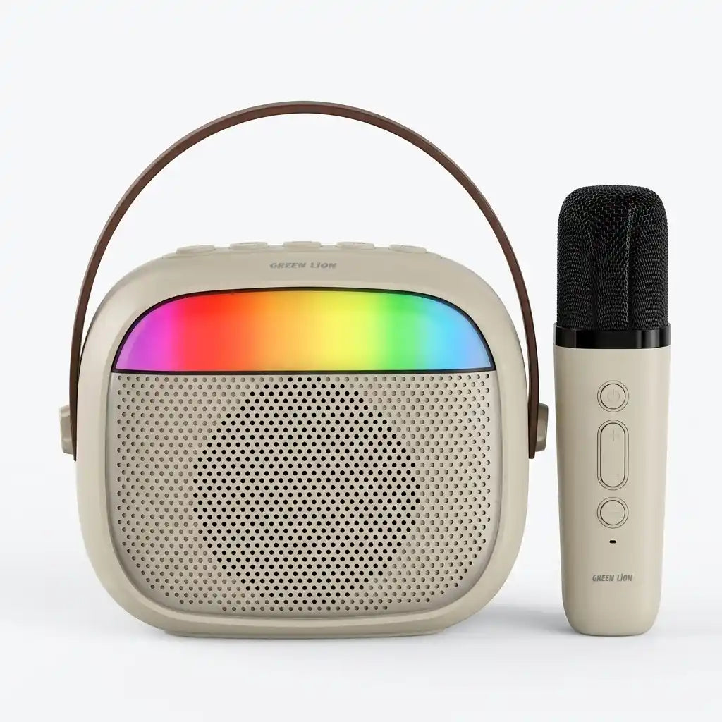 Green Lion Melody Mini Karaoke Speaker | Bluetooth 5.3 | 6 RGB Modes | Wireless Mic | USB-C