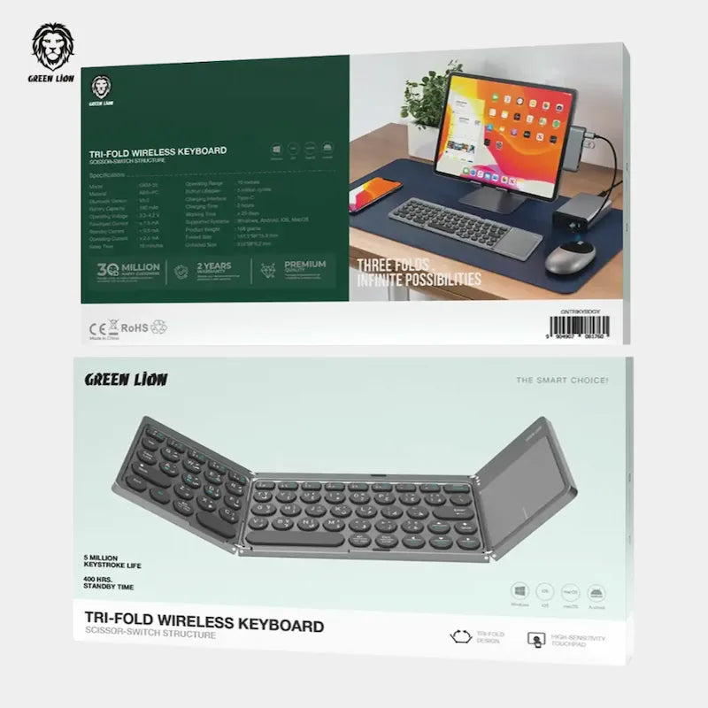 لوحة مفاتيح لاسلكية ثلاثية الطي من جرين ليون