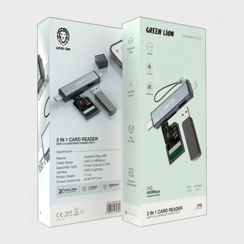 Green Lion 3 in 1 Card Reader Adapter