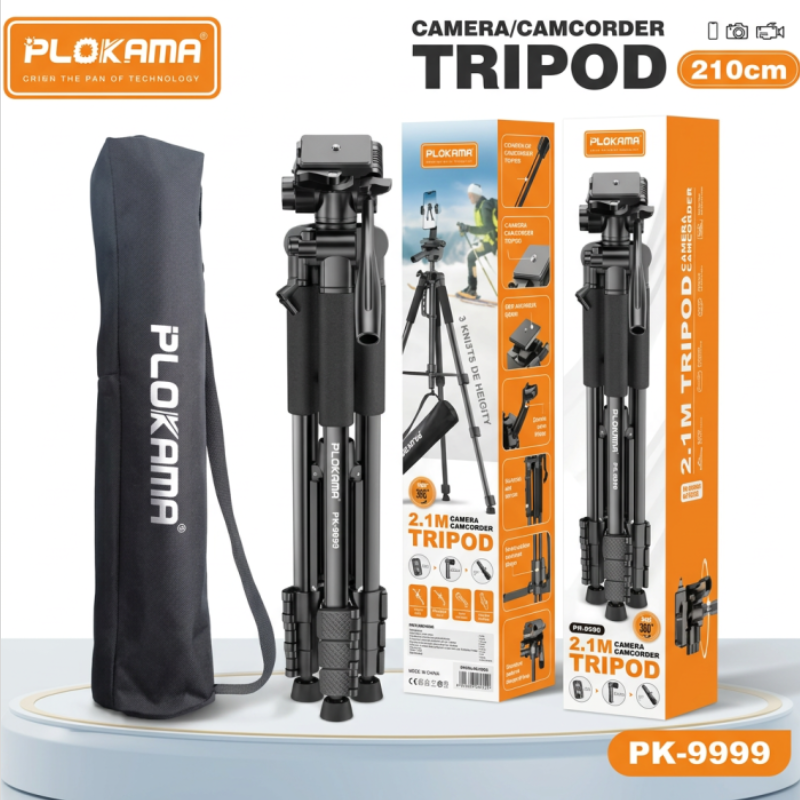 Plokama PK-9999 Tripod 2.1M For Camera & Smartphone
