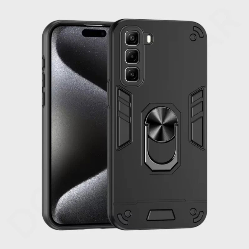 Infinix Hot 50 4G NFC Ring Holder Case – Shockproof Edge Protection, Hard Cover, Unisex Design