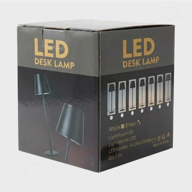LED Desk Lamp 2W 3 Color Touch Switch USB Rechargeable Metal Light