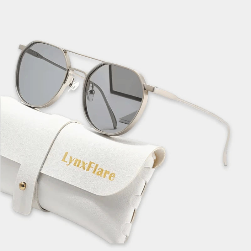 Lynxflare Titanium Gray Sunglasses | Light Luxury Polygon Metal Frame