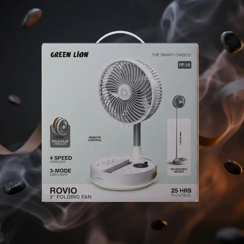 Green Lion PF-19 Portable Fan with 7200mAh Battery, 4 Speed Levels & USB-C Charging