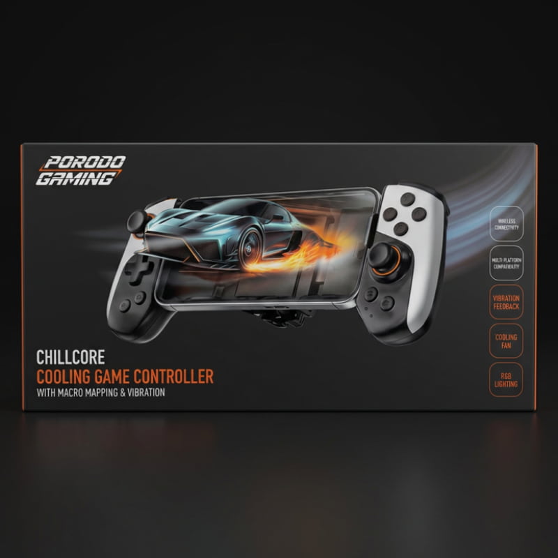 Porodo Chillcore Gaming Cooling Game Controller Macro Mapping & Vibration