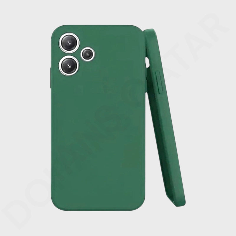 A dark green phone case shown from the back and side on a light gray background.