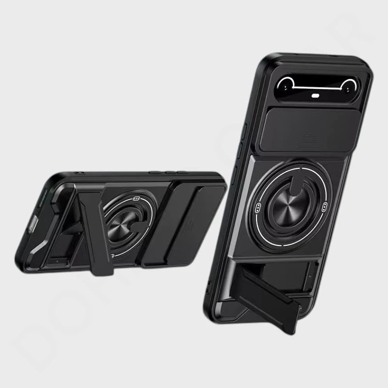 Tecno Pova Slim Magnetic Ring Holder Case – Full Mirror Cover, Kickstand, Car Mount Compatible