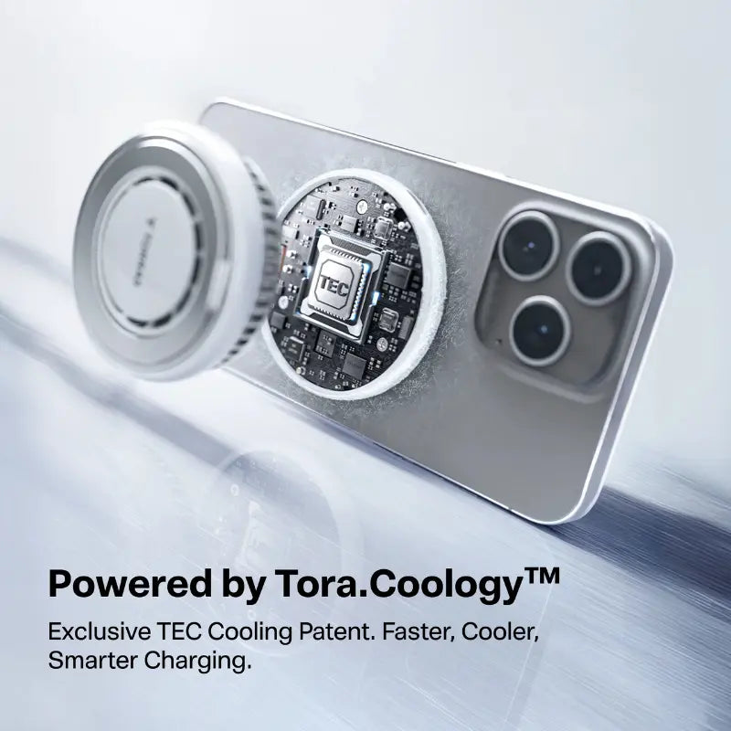 Torras Ostand PolarCircle Qi2 15W TEC Cooling Wireless Charger - White