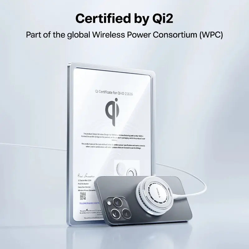 Torras Ostand PolarCircle Qi2 15W TEC Cooling Wireless Charger - White