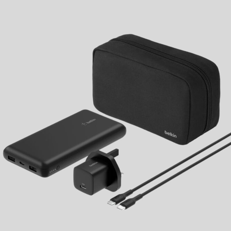 Belkin BoostCharge 10K Power Bank + 25W Charger With Travel Pouch Bundle