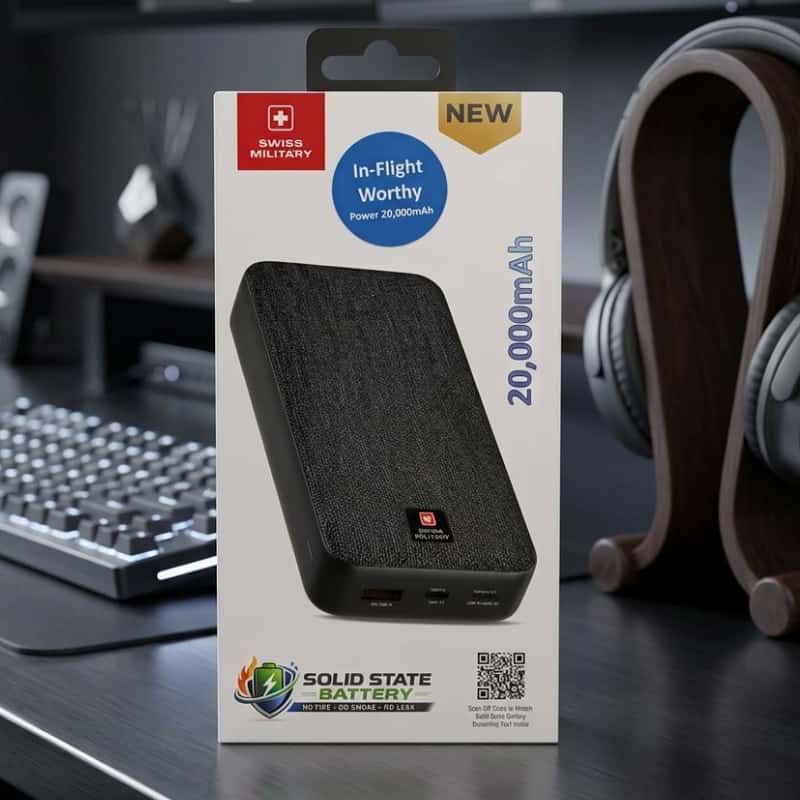 Swiss Military 20000mAh Power Bank(Solid State Battery) Black