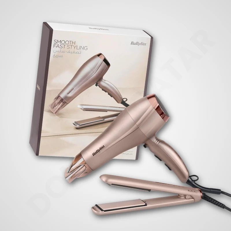 BaByliss 5514PSDE Style Collection Bundle Hair Dryer & Straightener Set - Dohans Essentials - qatar