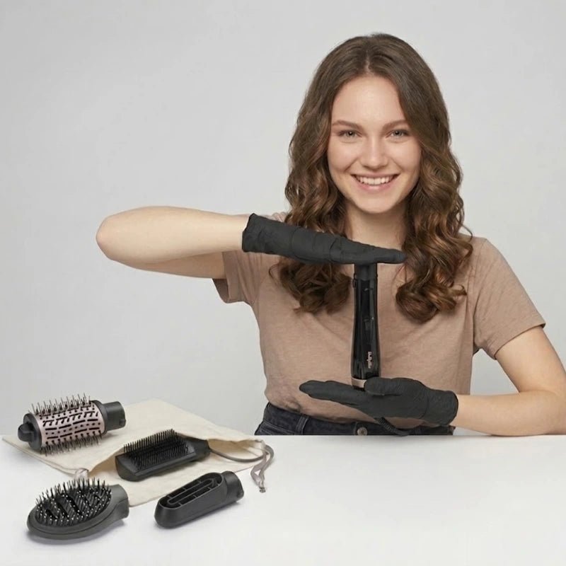 BaByliss AS128SDE Style Smooth 1000W 3 - in - 1 Hot Air Brush Blow Dry Straighten Volume - Dohans Essentials - qatar