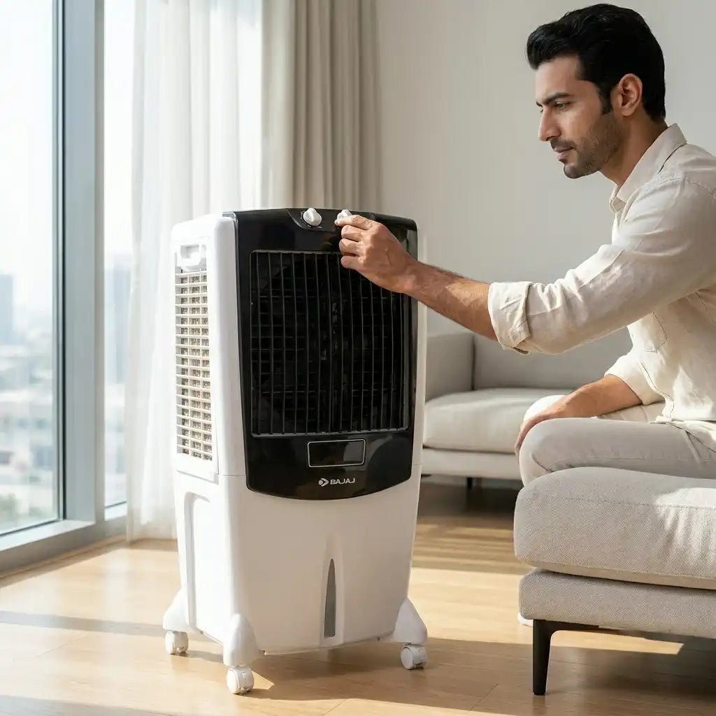 Bajaj Mighty 95 White Air Cooler - Dohans Essentials - qatar