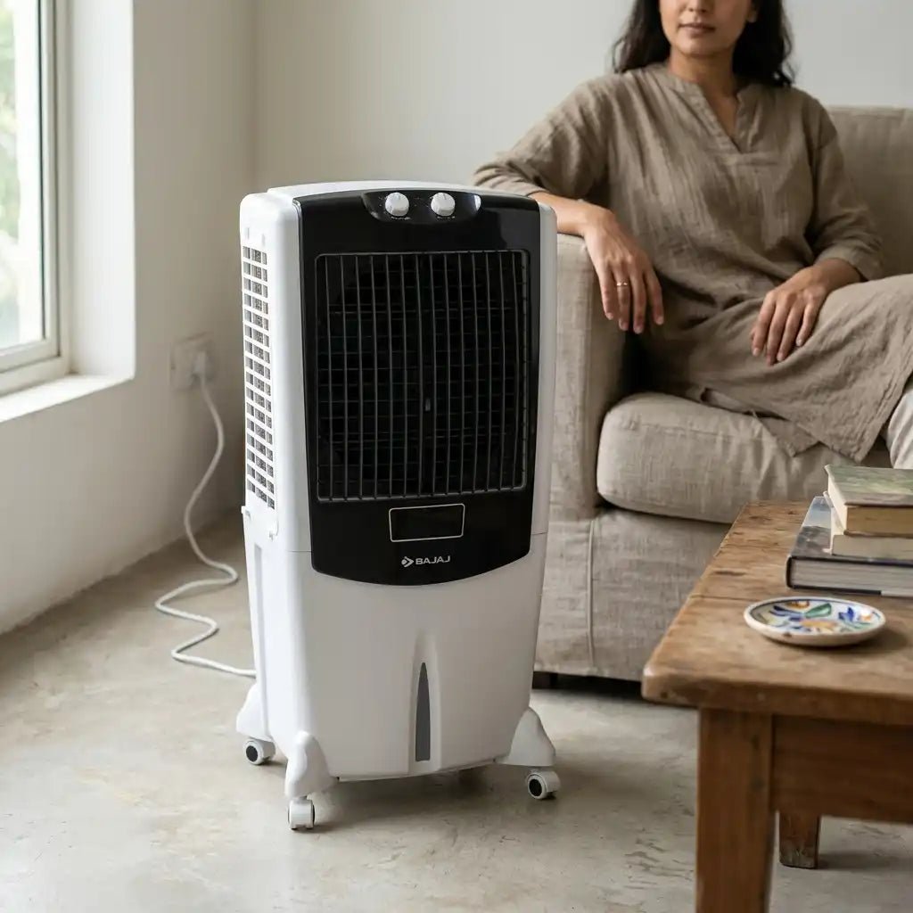 Bajaj Mighty 95 White Air Cooler - Dohans Essentials - qatar