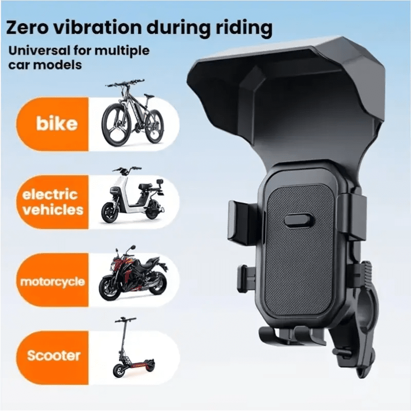 Bike & Motorcycle Phone Mount with 360° Rotation, Sunshade & Visor - Dohans Essentials - qatar