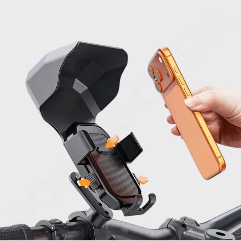 Bike & Motorcycle Phone Mount with 360° Rotation, Sunshade & Visor - Dohans Essentials - qatar