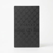 Black, Debossed GG Monogram Premium Leather Skin Sticker for Mobile Phone