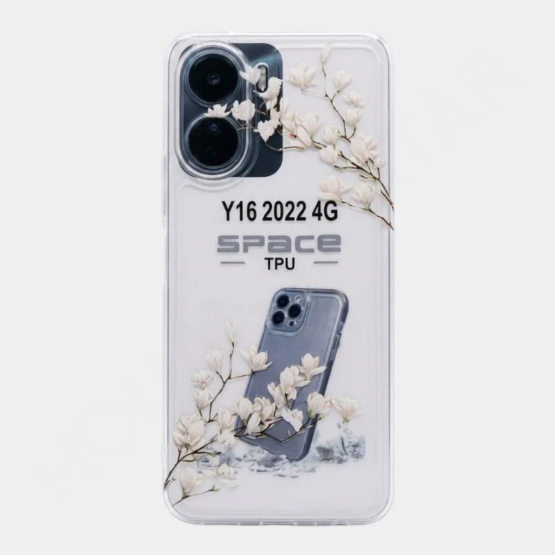 Blossom Delight Printed Clear Case for Vivo Y Series - Dohans Essentials - Vivo Y16 4G - qatar
