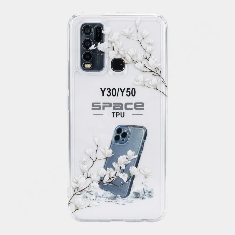 Blossom Delight Printed Clear Case for Vivo Y Series - Dohans Essentials - Vivo Y30/ Y50 - qatar