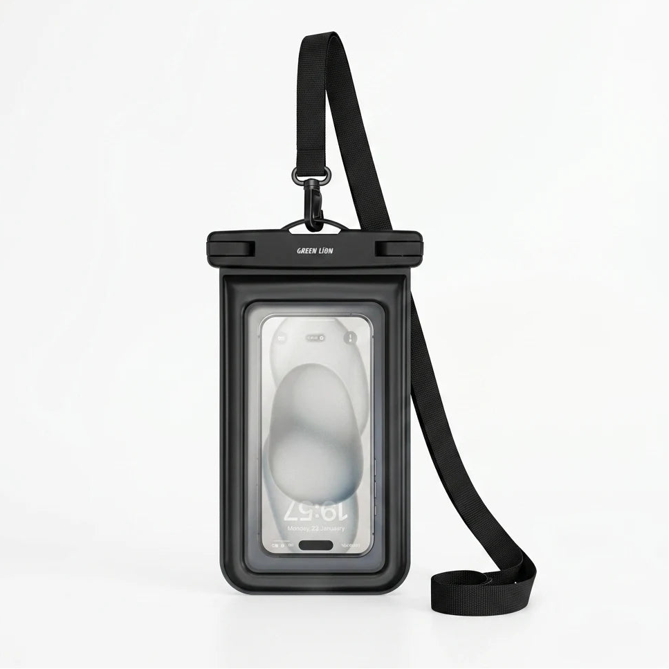 Green Lion IPX8 Waterproof Phone Pouch | Universal Up to 7.2" | Beach & Swimming Protection