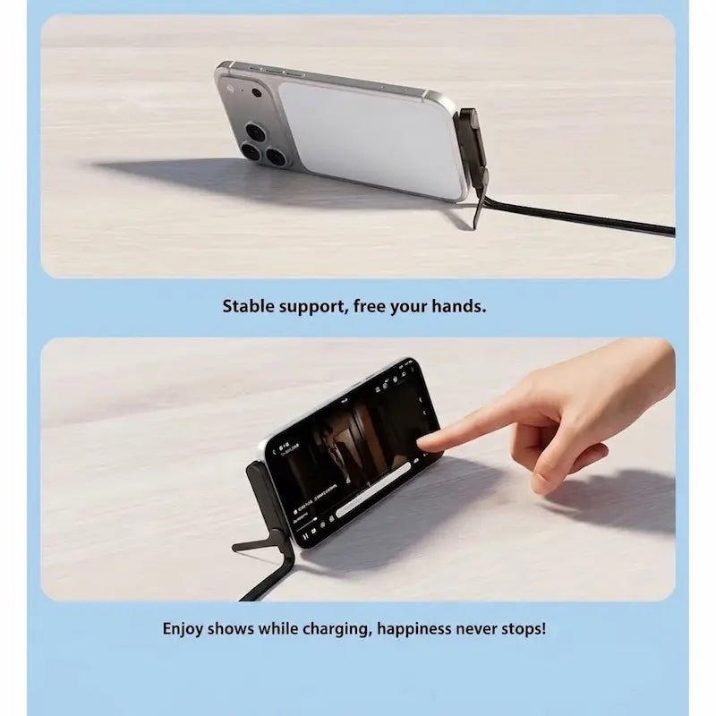 240W Flat Braided Type-C to Type-C Fast Charging Cable Gaming Angled Phone Stand Data Transfer