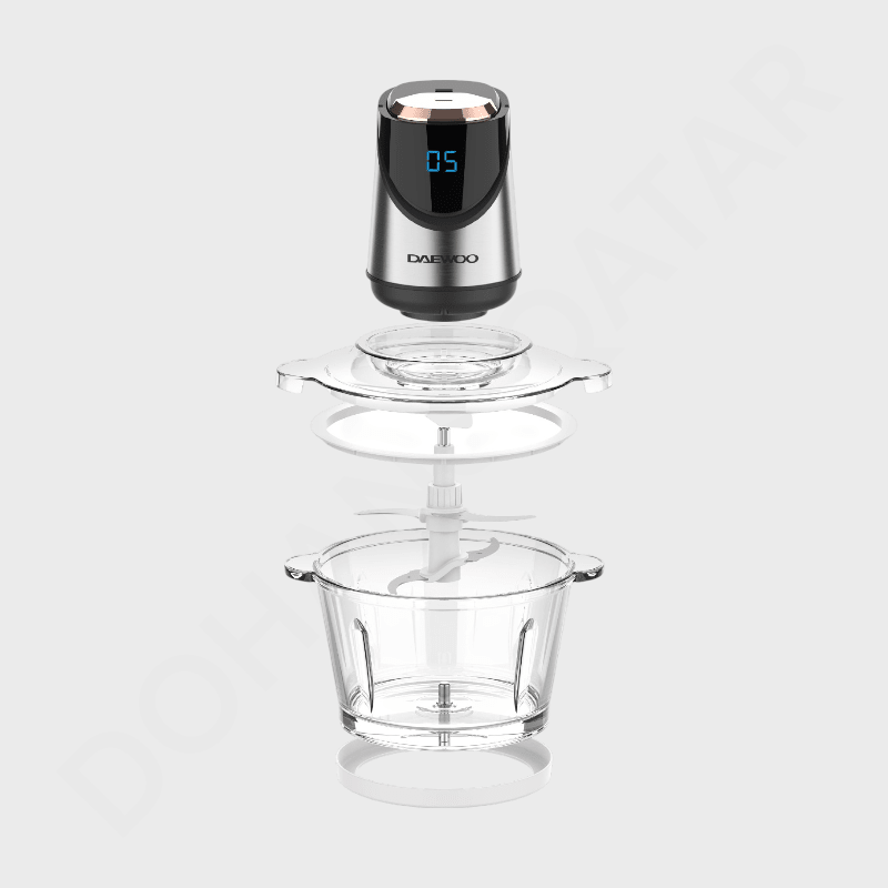 DAEWOO Digital Food Chopper Glass + Stainless Steel Bowl DFC 227D - Dohans Essentials - qatar
