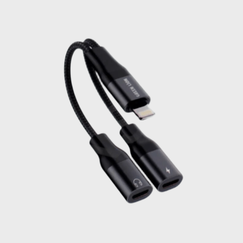 Dohans Adapters Lightning 2 in 1 Audio & Charging Splitter for iPhone - Green Lion