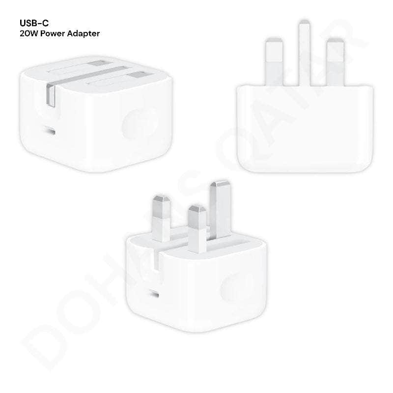 USB-C 20W Power Adapter for Apple iPhone - Adapters available at Dohans Qatar