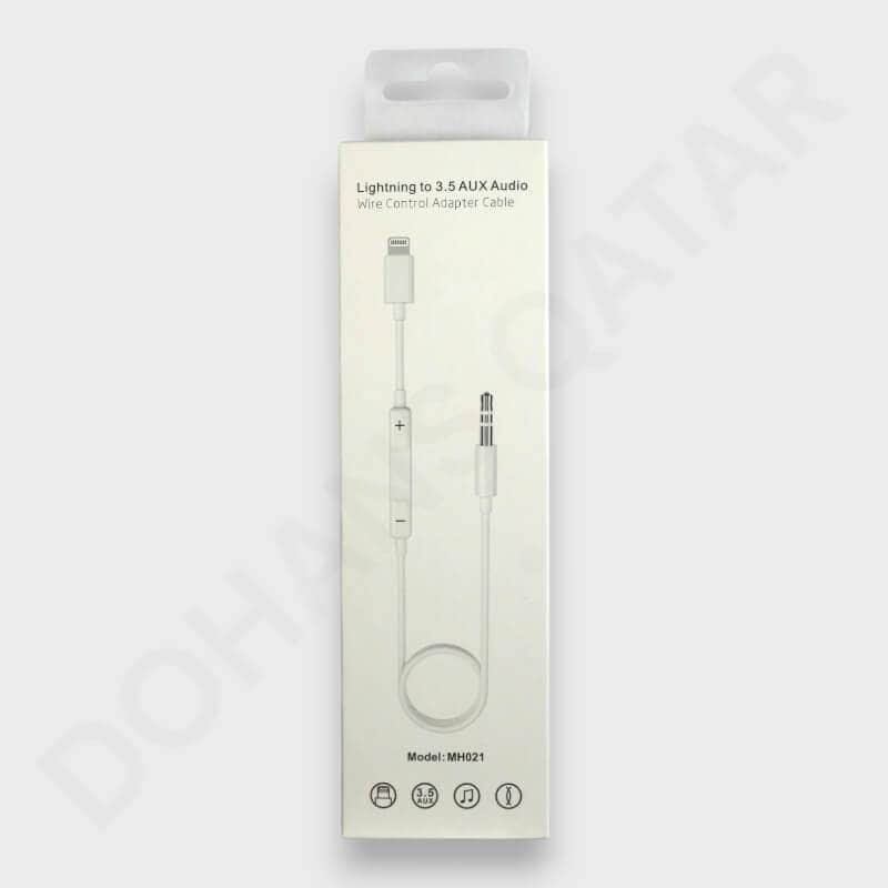 Lightning to 3.5mm Aux Adapter Cable - Audio Cable available at Dohans Qatar