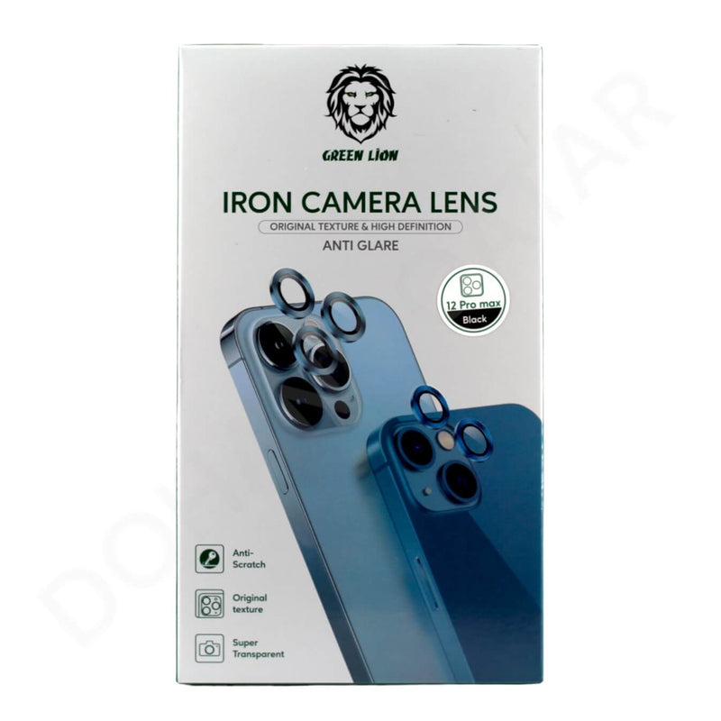 Dohans Camera Protector iPhone 12 Pro Max / Black Green Lion Iron Camera Lens Protector for iPhone Model