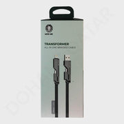Green Lion Transformer All In One Braded Data Cable - Data Cable available at Dohans Qatar