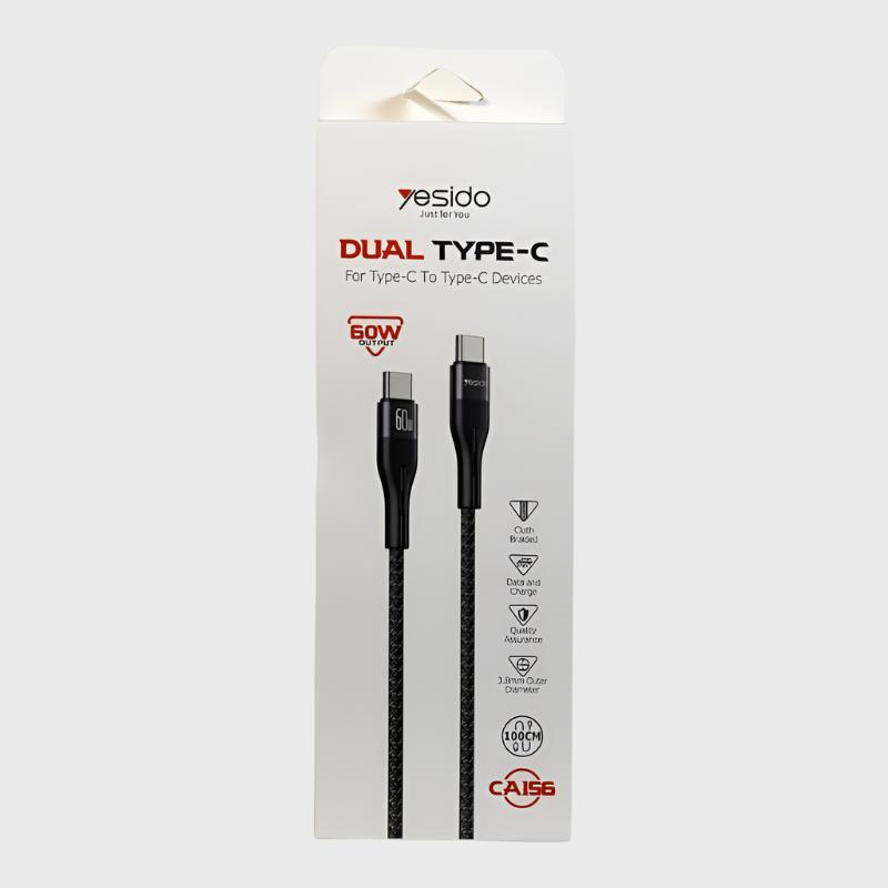 Yesido CA156 Type-C To Type-C 60W Data Cable - Data Cable available at Dohans Qatar