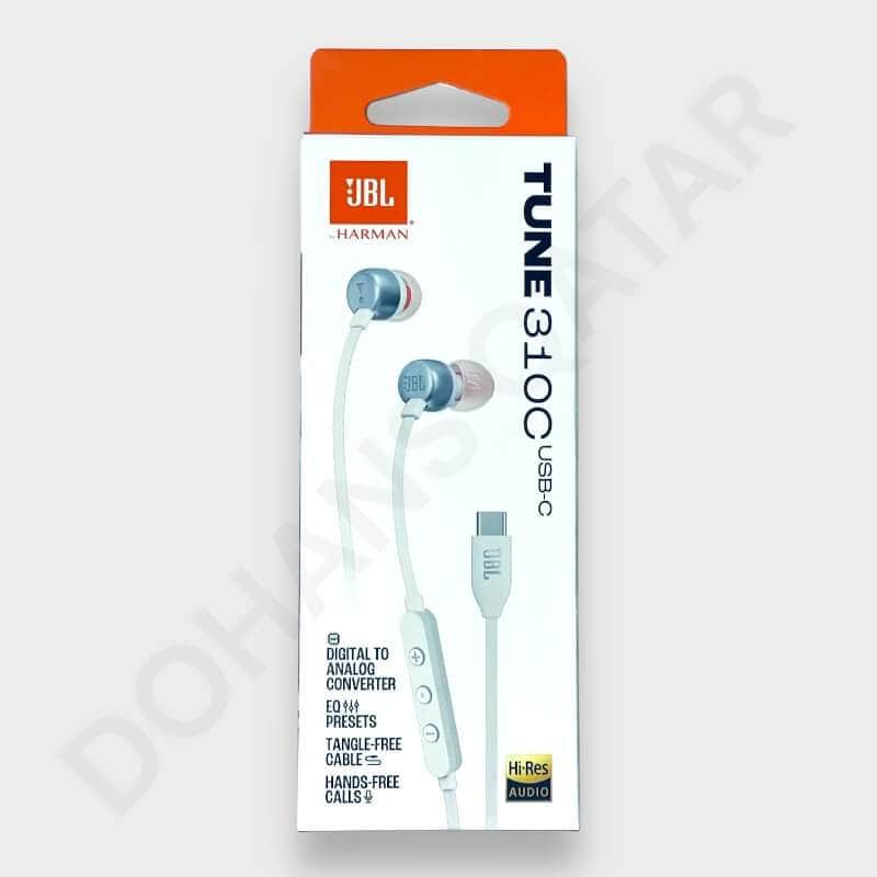 Dohans Earphone White JBL Tune 310C USB-C Wired Earphone