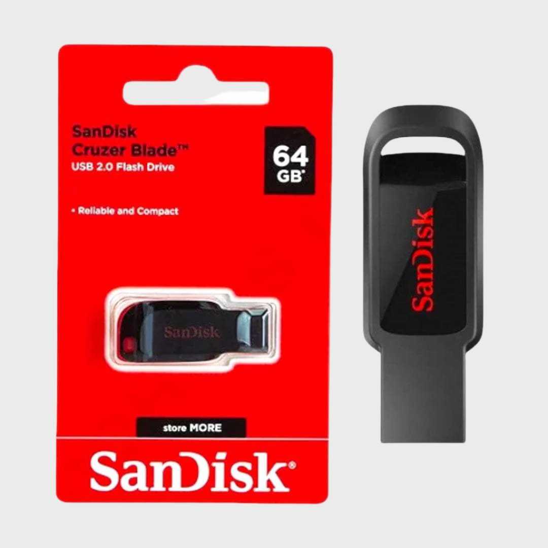 SanDisk Cruzer Blade 64GB USB 2.0 Flash Drive - Flash Drive available at Dohans Qatar