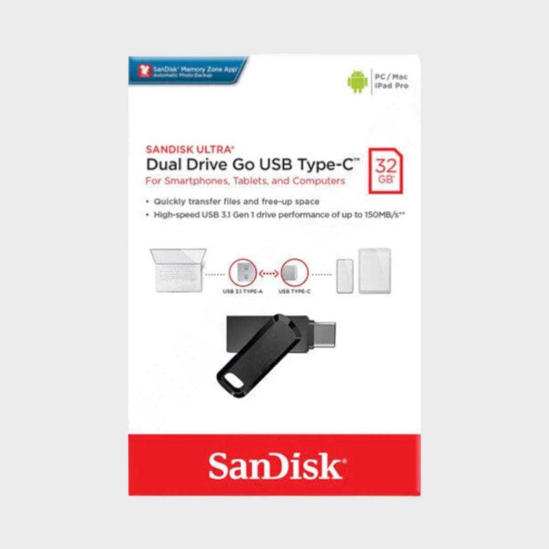 محرك أقراص SanDisk Ultra سعة 32 جيجابايت USB من النوع C