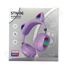Dohans Headphones Violet STN-O6 Cat Ear Wireless Headphone