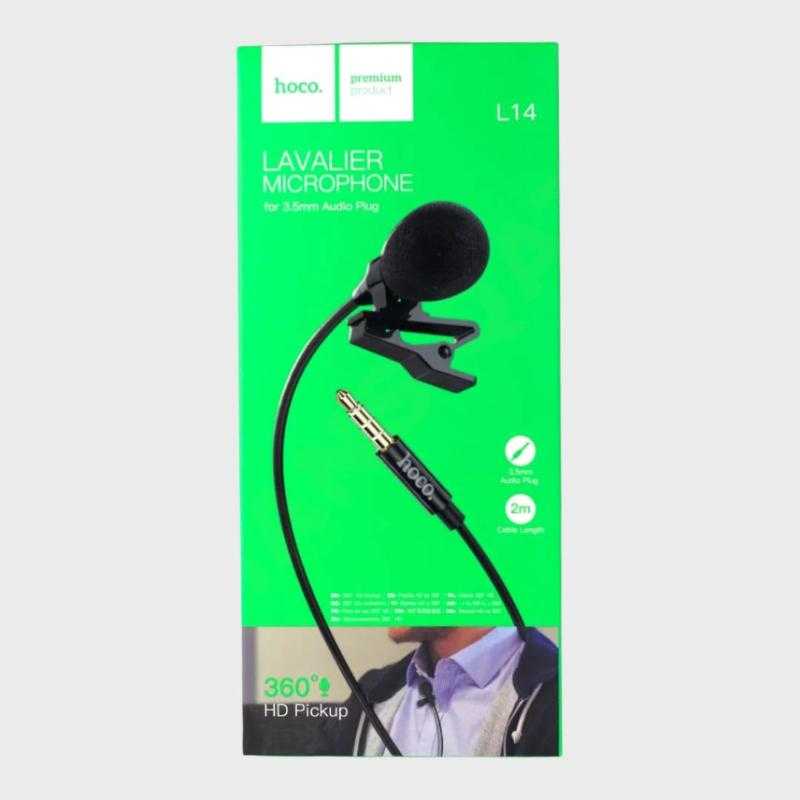Hoco L14 3.5mm Lavalier Microphone - Microphone available at Dohans Qatar