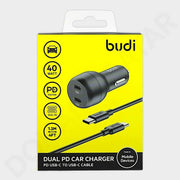 Budi 40W PD Car Charger - Dual USB-C Fast Charging - Mobile Car Chargers available at Dohans Qatar